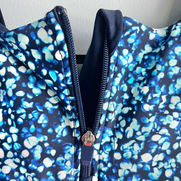 Lands' End Women's Blue Speckled One Piece Swimsuit - Picture 3 of 12